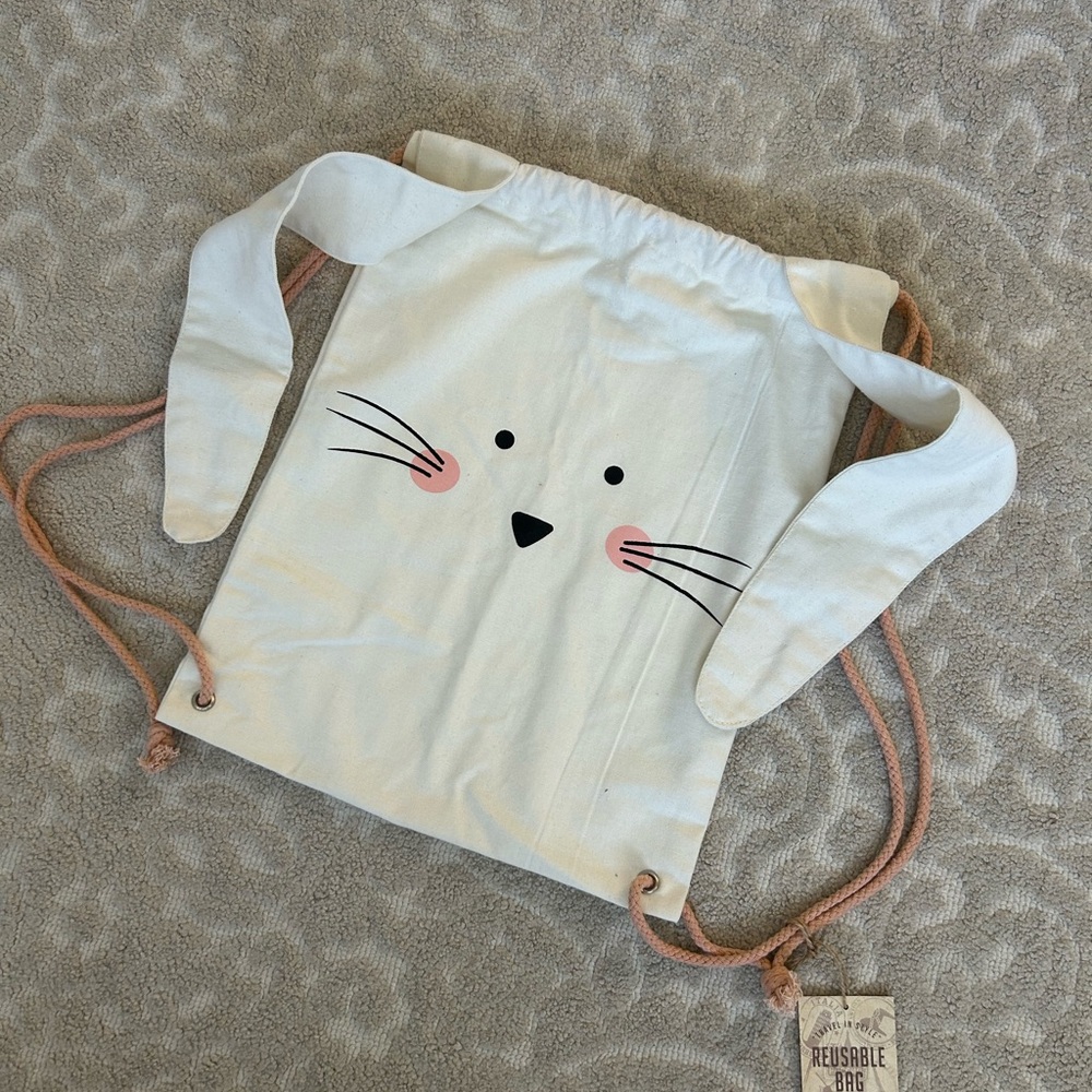 NWT New Bunny rabbit drawstring bag accessories girl purse toddler